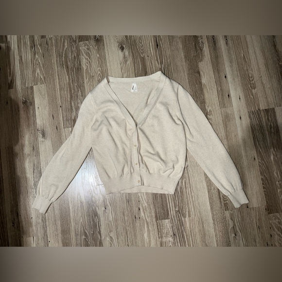 Pact Classic Fine Knit Cardigan - Sandshell Heather Large - Picture 6 of 8